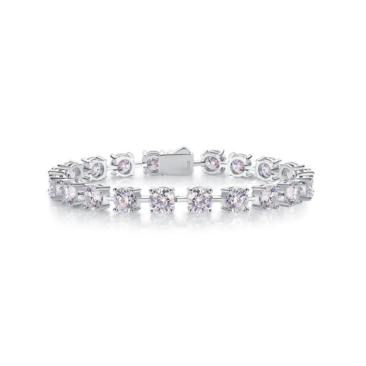 Bracelet en argent S925 avec diamants Mossan de luxe, comparable aux diamants naturels.