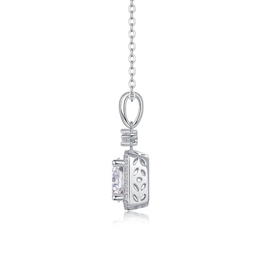 Innocent Mary Luxury Fashion Diamond Pendant Necklace Set With Mosan Diamond Silver Ornaments