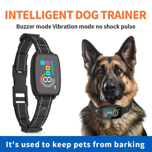 Collier anti-aboiement intelligent et automatique pour chien, rechargeable, affichage numérique HD, étanche IP67, pour animaux de compagnie