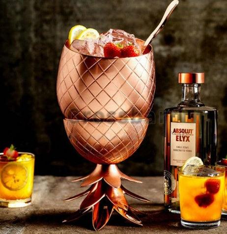 Gobelet créatif en forme d'ananas, verre à cocktail, verre à bière en acier inoxydable, outil de bar à cocktails