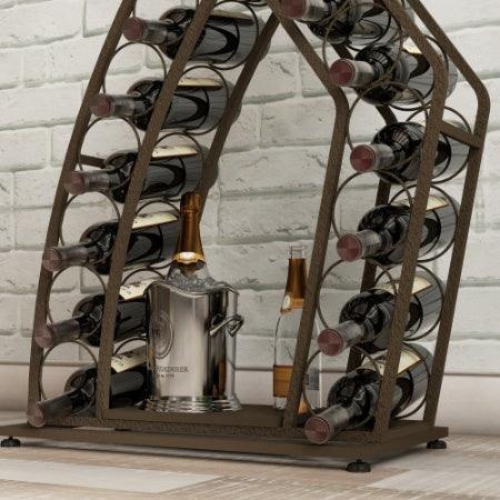 Casier à vin au design unique, casier à vin autoportant avec rangement pour bouteilles, rangement pour boissons alcoolisées et vins, organiseur pour cuisine et salle à manger.