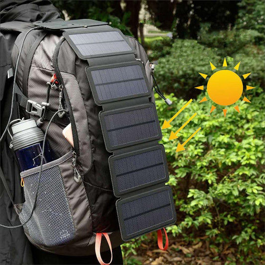Chargeur solaire pliable d'extérieur, portable, 5 V, 2,1 A, sortie USB, pour appareils de camping, randonnée, sac à dos, voyage, alimentation pour smartphones