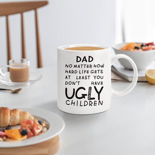 Fathers Day Dad Gifts from Daughter Son Wife,11oz Funny Coffee Mug for Dad,Unique Fathers Day Present Idea for Daddy Husband Men Him,Heartwarming Retirement Anniversary Birthday Gifts for Papa Stepdad