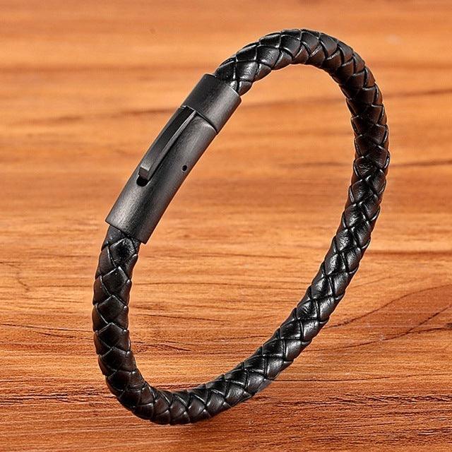 Bracelets pour hommes et femmes en acier inoxydable noir, bijoux cadeaux 
