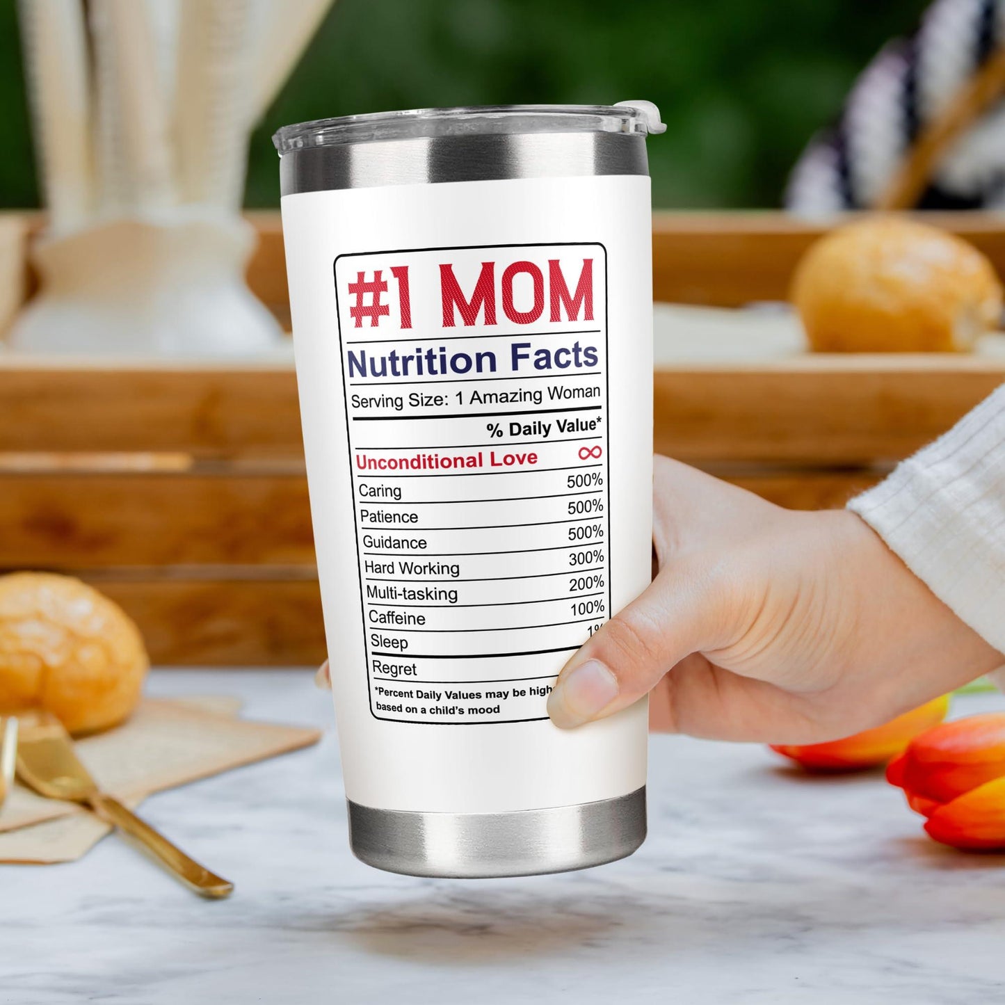 UMACVN Gifts for Mom from Daughter Son - Mothers Day Gifts for Mom Wife - Birthday, Christmas Gift Ideas for Moms - Gift for Mama, Moms, Mother from Kids - 20 Oz Stainless Steel White Tumbler