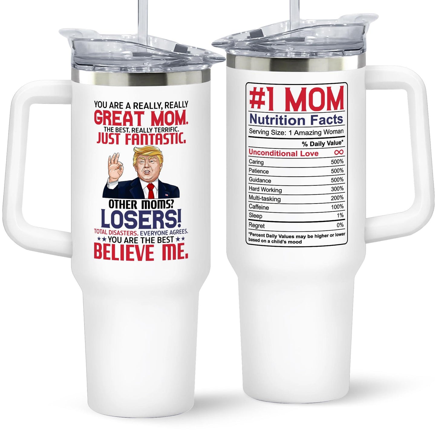 UMACVN Gifts for Mom from Daughter Son - Mothers Day Gifts for Mom Wife - Birthday, Christmas Gift Ideas for Moms - Gift for Mama, Moms, Mother from Kids - 20 Oz Stainless Steel White Tumbler