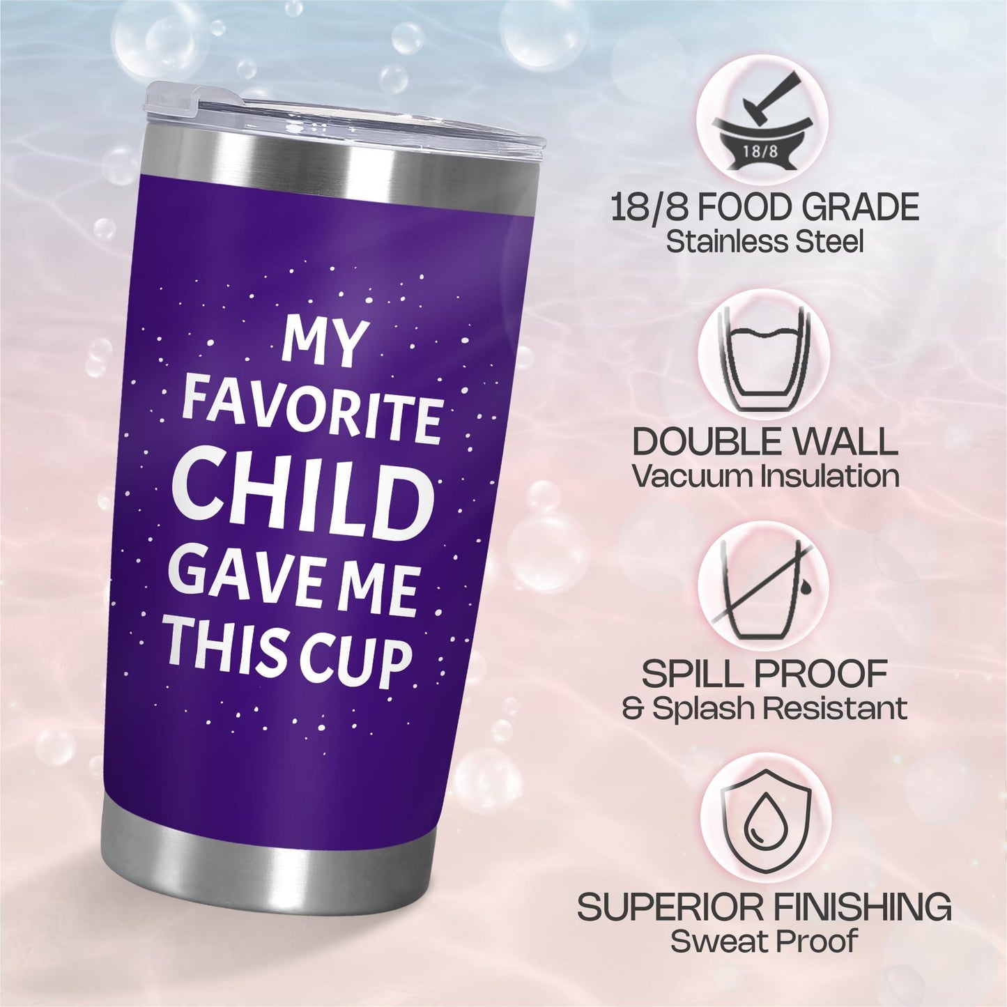 Cadeaux de fête des mères TEEZWONDER pour maman de la part de sa fille et de son fils - Gobelet à café isotherme en acier inoxydable de 59 cl avec couvercle - Cadeaux d'anniversaire pour maman, belle-mère, belle-mère, grand-mère
