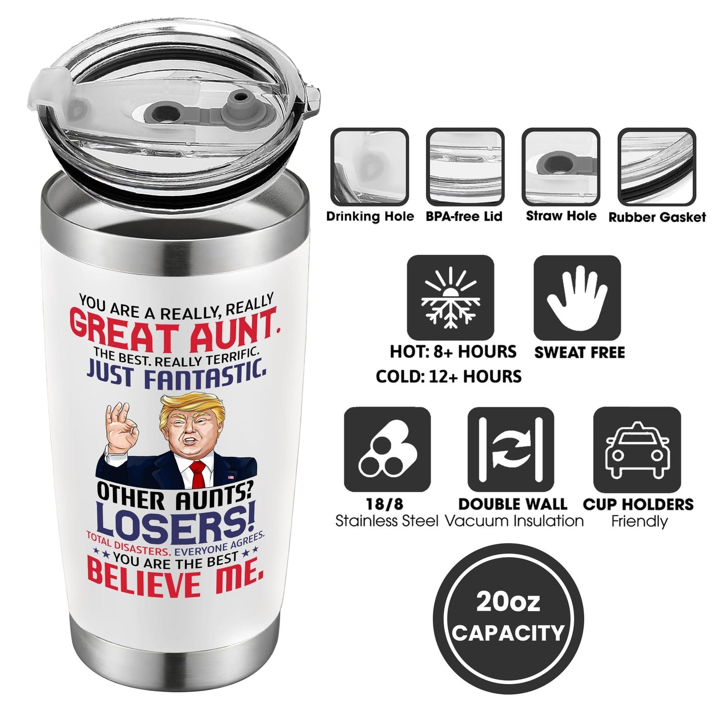 UMACVN Gifts for Mom from Daughter Son - Mothers Day Gifts for Mom Wife - Birthday, Christmas Gift Ideas for Moms - Gift for Mama, Moms, Mother from Kids - 20 Oz Stainless Steel White Tumbler