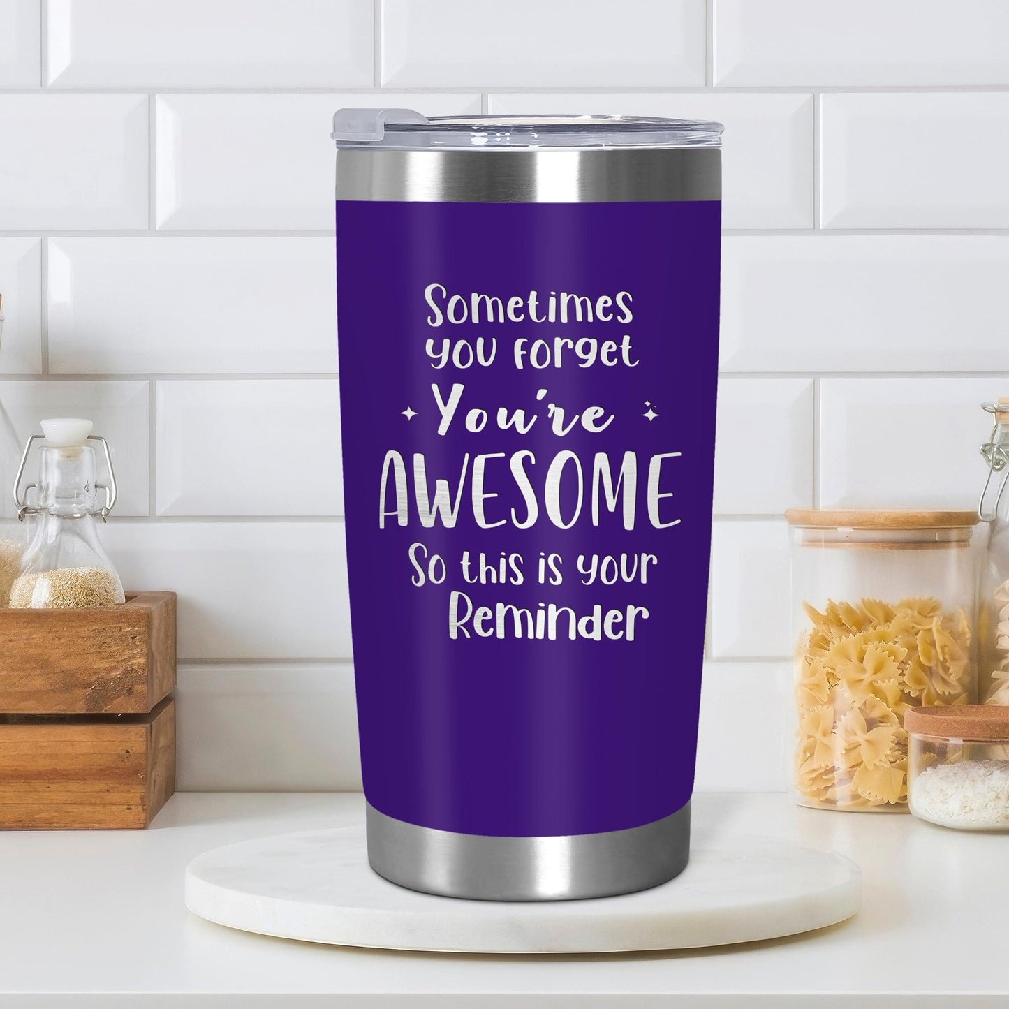 Cadeaux de fête des mères TEEZWONDER pour maman de la part de sa fille et de son fils - Gobelet à café isotherme en acier inoxydable de 59 cl avec couvercle - Cadeaux d'anniversaire pour maman, belle-mère, belle-mère, grand-mère