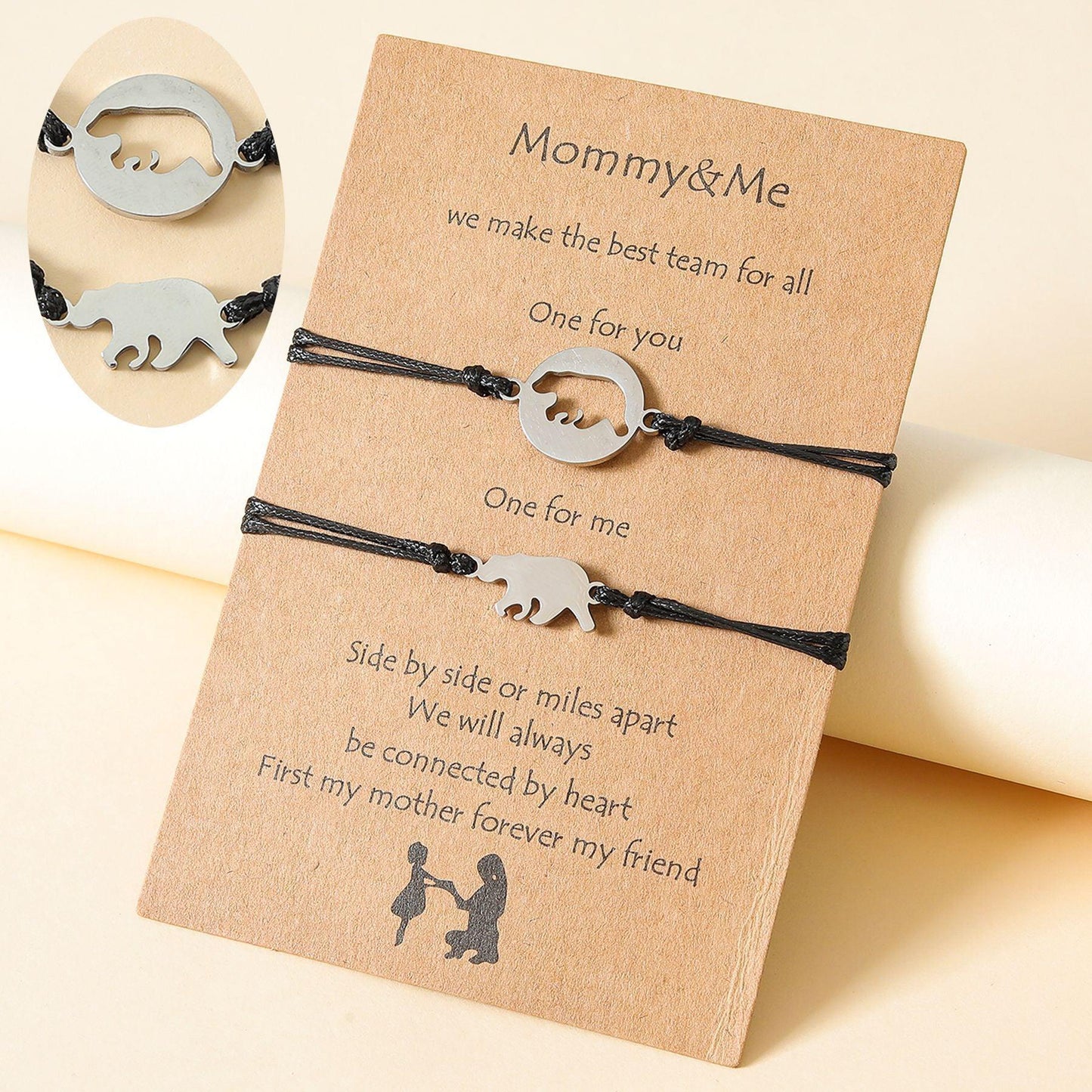 Bijoux créatifs pour parents et enfants pour la fête des mères en acier inoxydable