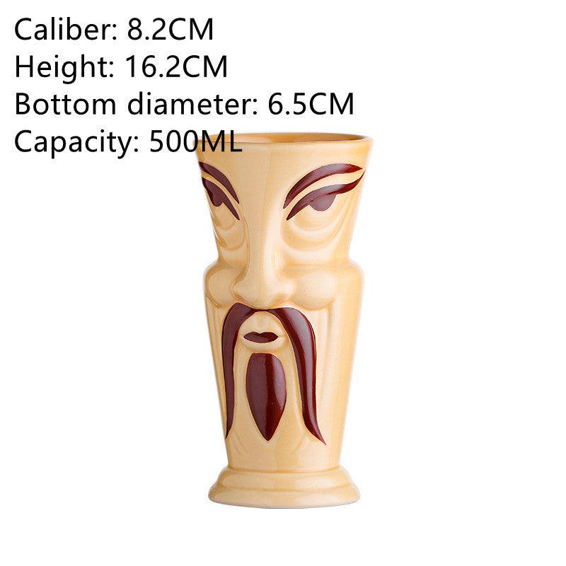 Bar Tiki Cup Tasse Tiki en céramique Tasse à cocktail Hawaïenne Personnalité créative Tasse à vin Tasse Totem
