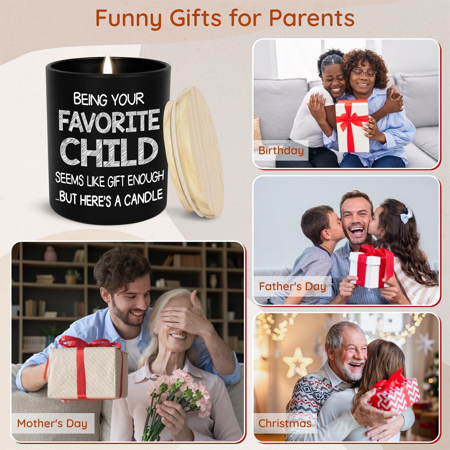 TEEZWONDER Cadeaux Fête des Mères pour Maman de Fille Fils - Bougie Parfumée Enfant Préféré Vanille Lavande 10oz - Cadeau Fête des Mères Fête des Pères pour Maman Papa Grand-mère Grand-père, Cadeau d'Anniversaire pour Femmes Hommes
