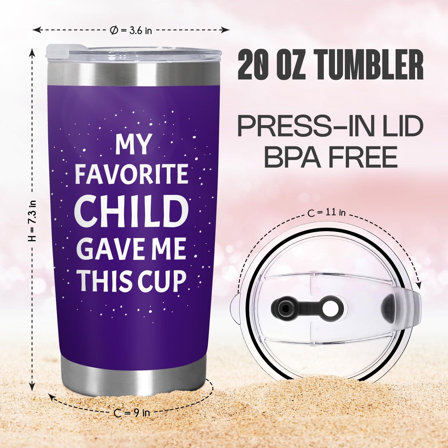 Cadeaux de fête des mères TEEZWONDER pour maman de la part de sa fille et de son fils - Gobelet à café isotherme en acier inoxydable de 59 cl avec couvercle - Cadeaux d'anniversaire pour maman, belle-mère, belle-mère, grand-mère