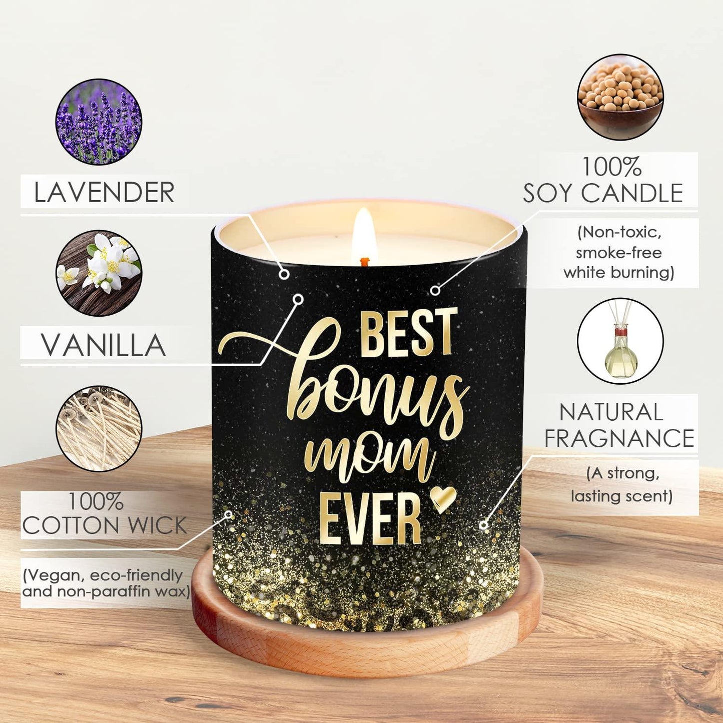 TEEZWONDER Cadeaux Fête des Mères pour Maman de Fille Fils - Bougie Parfumée Enfant Préféré Vanille Lavande 10oz - Cadeau Fête des Mères Fête des Pères pour Maman Papa Grand-mère Grand-père, Cadeau d'Anniversaire pour Femmes Hommes
