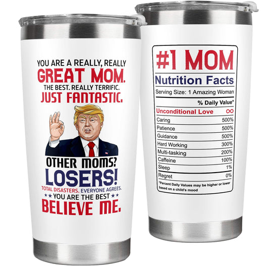 UMACVN Gifts for Mom from Daughter Son - Mothers Day Gifts for Mom Wife - Birthday, Christmas Gift Ideas for Moms - Gift for Mama, Moms, Mother from Kids - 20 Oz Stainless Steel White Tumbler