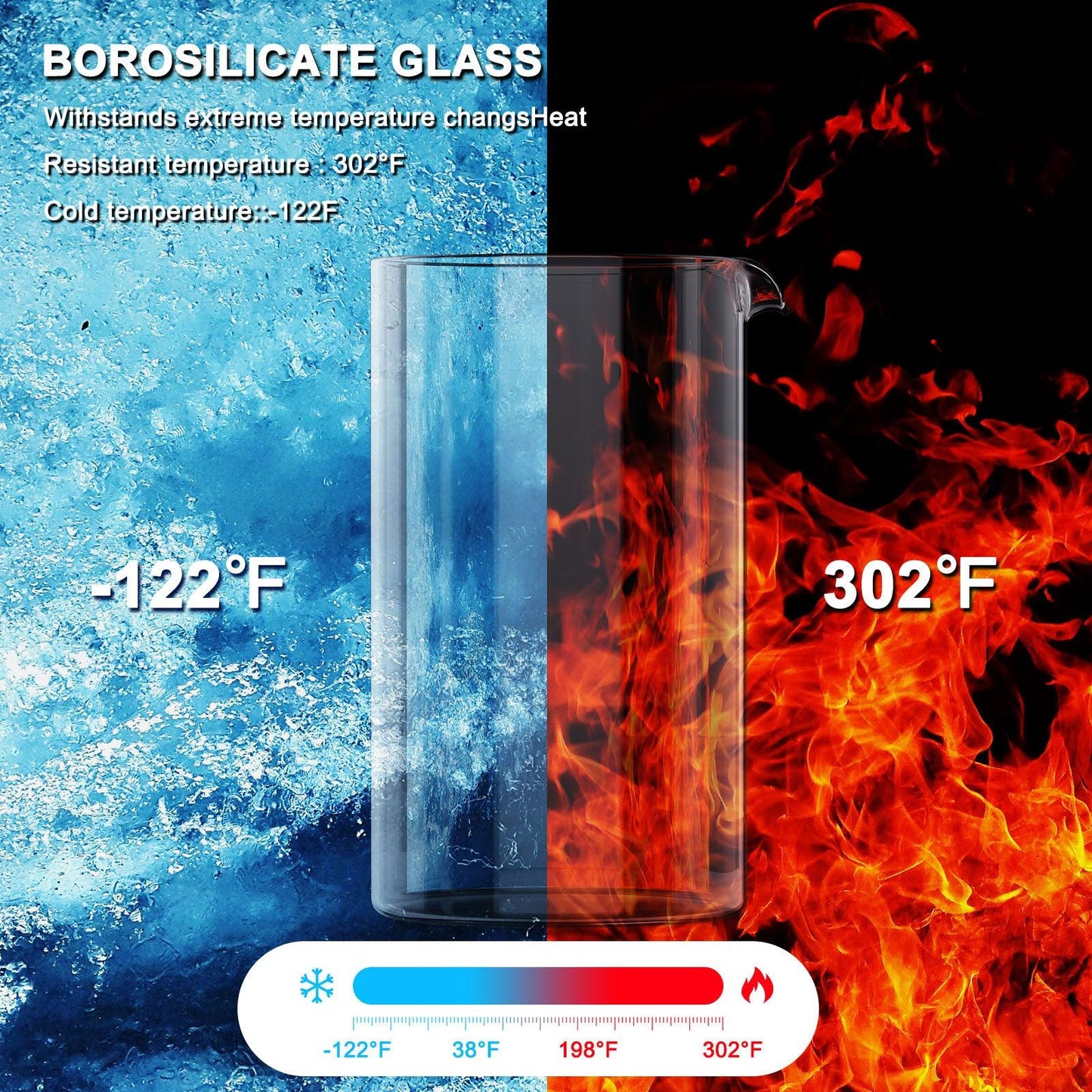 Cafetière à piston RAINBEAN, nettoyage facile, verre borosilicate résistant à la chaleur