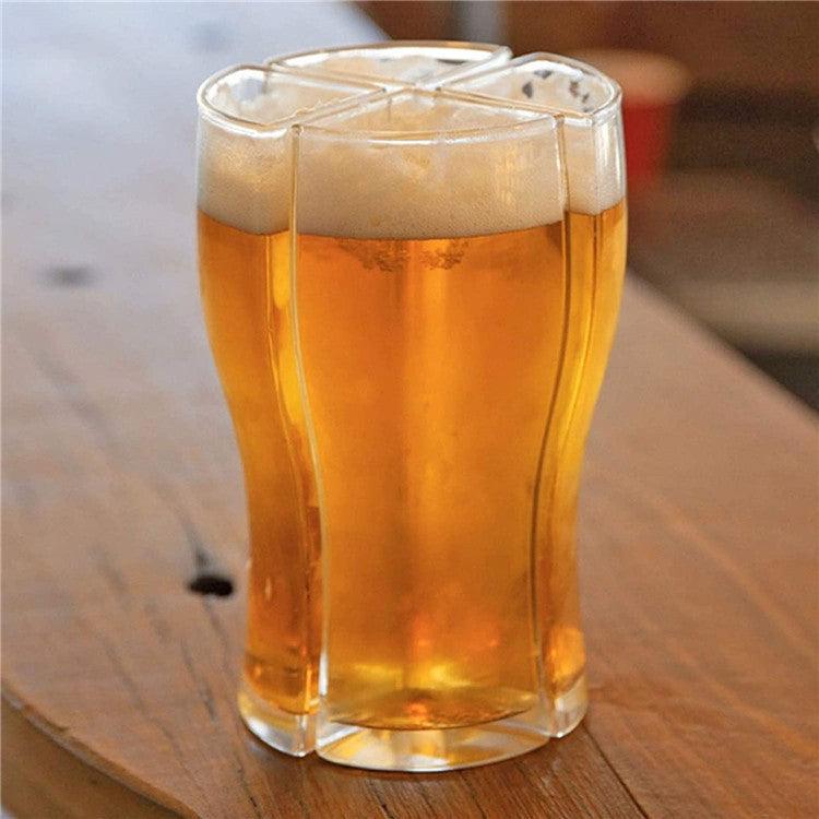 Super Schooner Beer Glasses Mug Cup Separable 4 Part Large Capacity Thick Beer Mug Glass Transparent for Club Bar Party - Grivelo