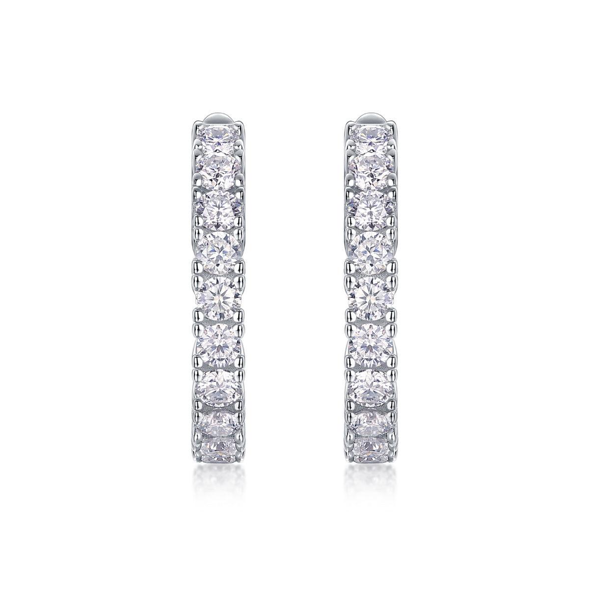 Boucles d'oreilles à clous en diamant de luxe Modern Guide, serties de diamants Mosan et d'ornements en argent