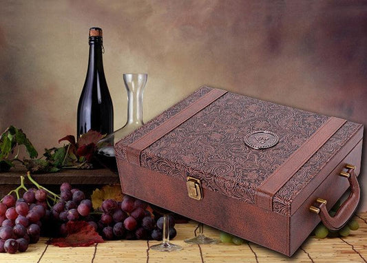 Coffret à vin créatif en cuir, coffret cadeau fait à la main, accessoires de bar, de cuisine, de décoration, porte-vin Lafite, boîte d'emballage de vin, cadeau pour ami