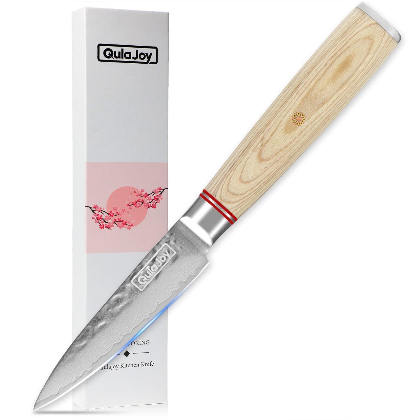 Couteau Nakiri Qulajoy 6,9 pouces, couteau à légumes professionnel, couteaux de cuisine japonais, couteau de chef Damas 67 couches, couteau de cuisine pour la maison et l'extérieur avec manche en bois ergonomique
