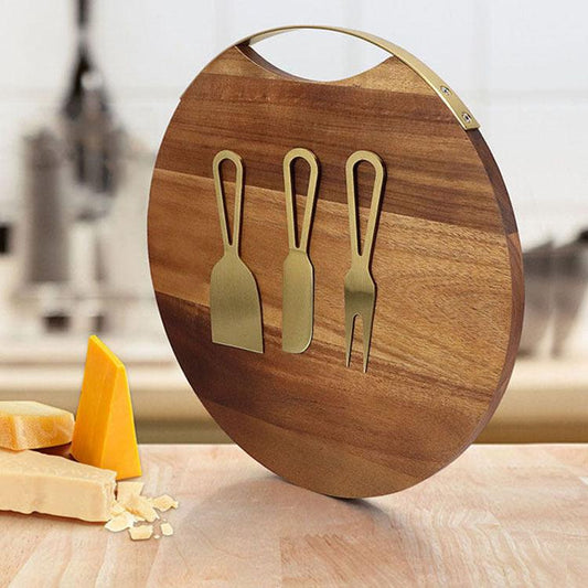 Ensemble de 4 couteaux à fromage et planche à fromage