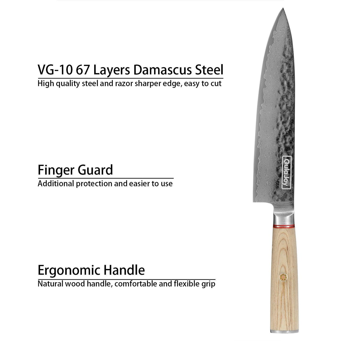 Couteau Nakiri Qulajoy 6,9 pouces, couteau à légumes professionnel, couteaux de cuisine japonais, couteau de chef Damas 67 couches, couteau de cuisine pour la maison et l'extérieur avec manche en bois ergonomique