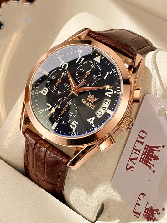 Montres de luxe OLEVS pour hommes, étanches, à quartz lumineuses