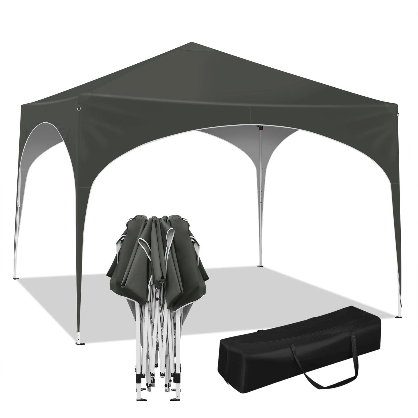 WOLTU Tente de réception étanche et pliable pour jardin, pavillon pop-up de 3 x 3 m avec toit en demi-cercle pour marché extérieur