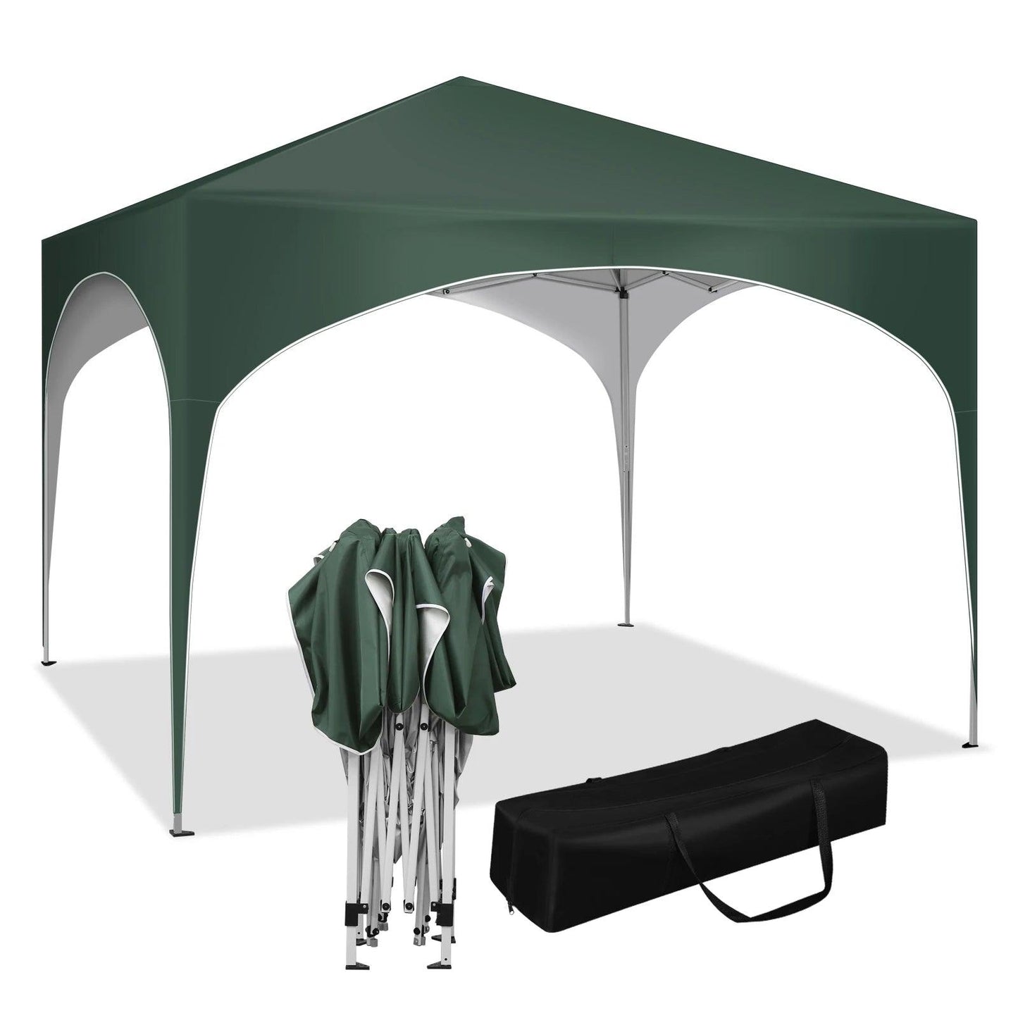 WOLTU Tente de réception étanche et pliable pour jardin, pavillon pop-up de 3 x 3 m avec toit en demi-cercle pour marché extérieur
