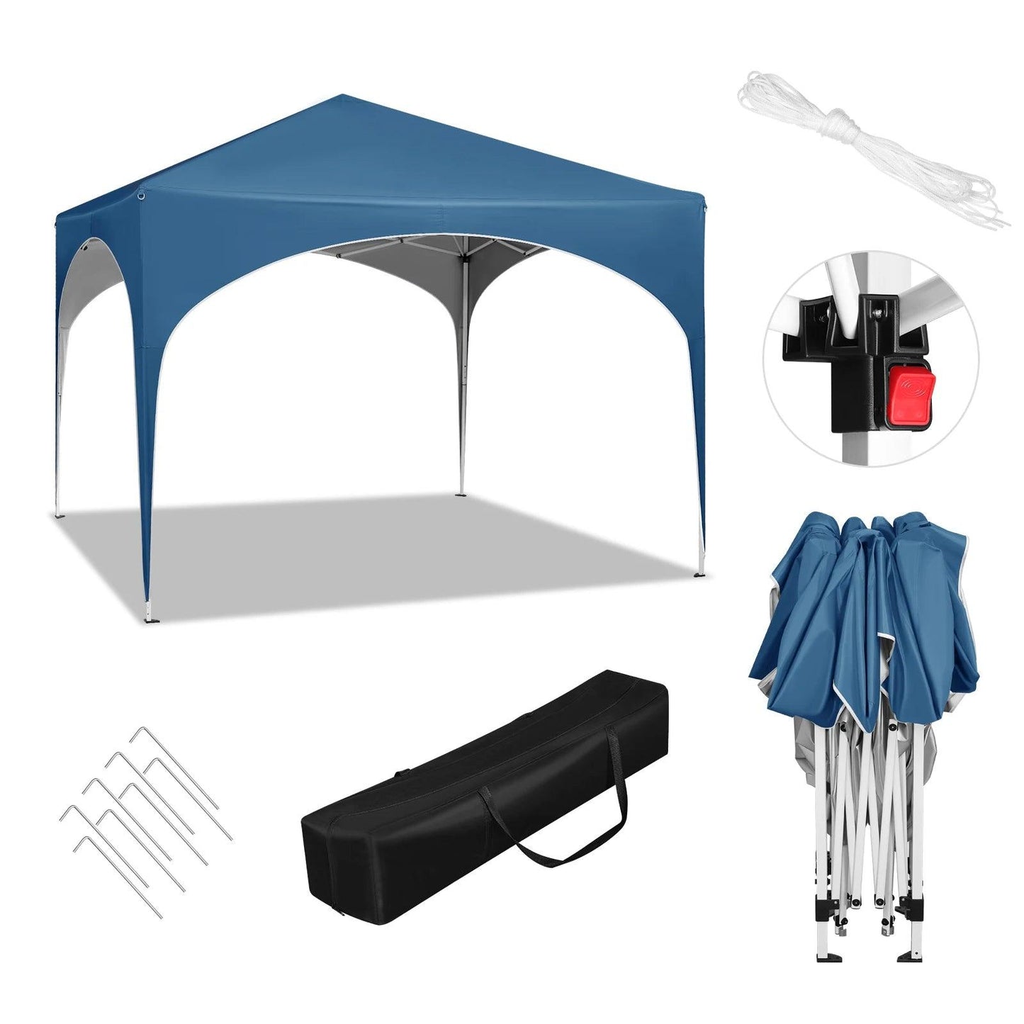 WOLTU Tente de réception étanche et pliable pour jardin, pavillon pop-up de 3 x 3 m avec toit en demi-cercle pour marché extérieur