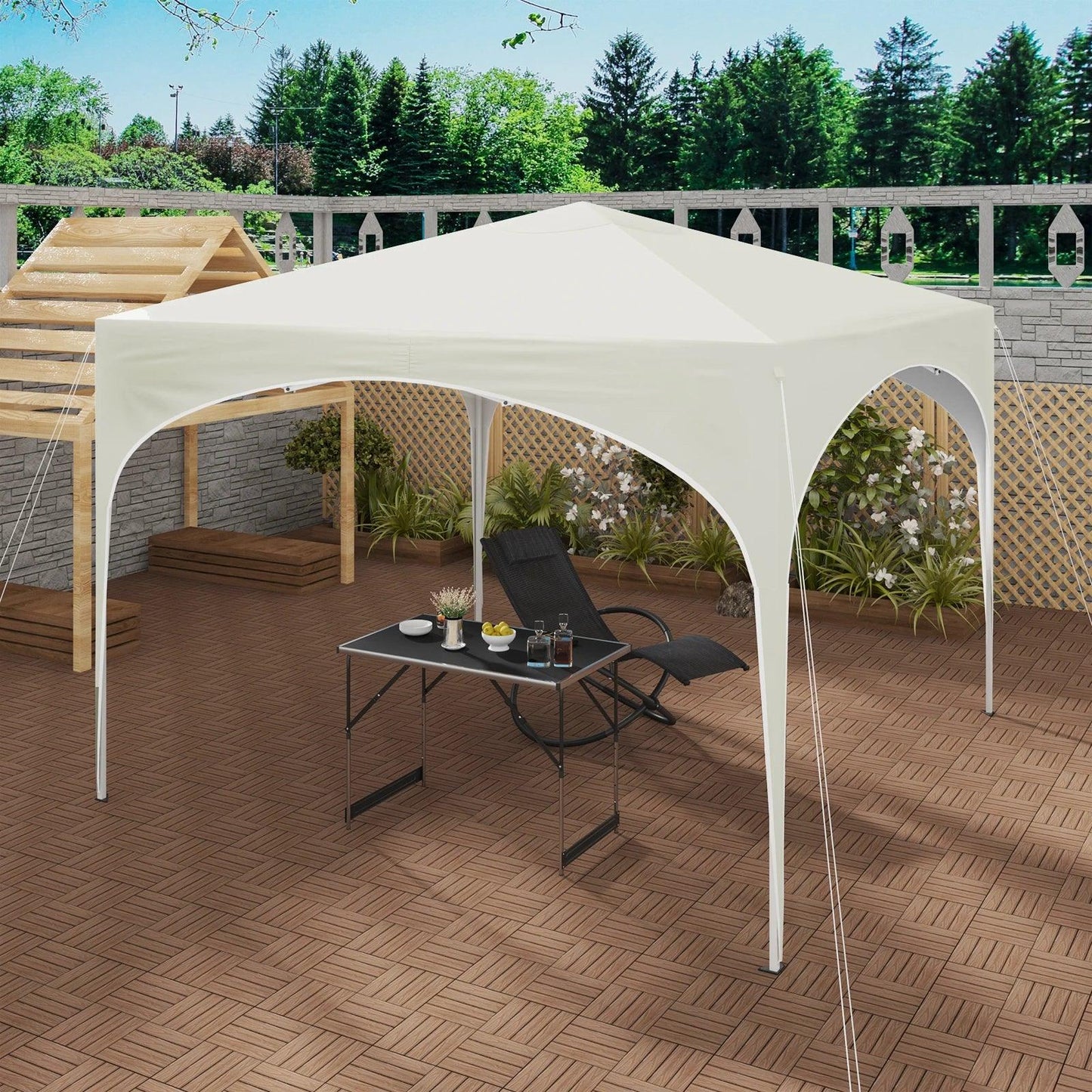 WOLTU Tente de réception étanche et pliable pour jardin, pavillon pop-up de 3 x 3 m avec toit en demi-cercle pour marché extérieur