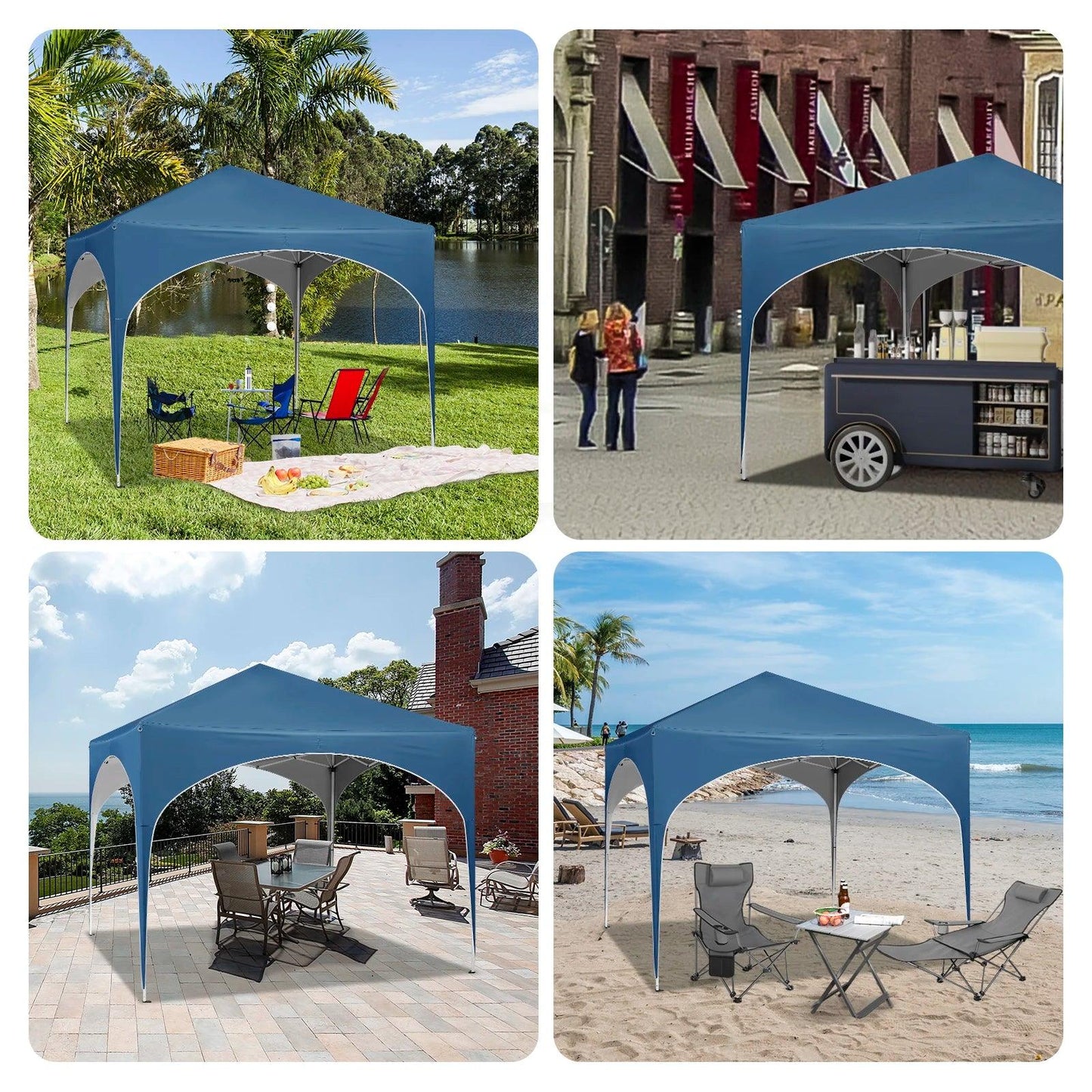 WOLTU Tente de réception étanche et pliable pour jardin, pavillon pop-up de 3 x 3 m avec toit en demi-cercle pour marché extérieur