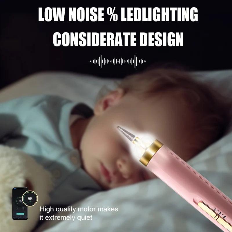 Ponceuse à ongles électrique 5 en 1 avec lumière, mini stylo de manucure électrique portable pour enlever le gel