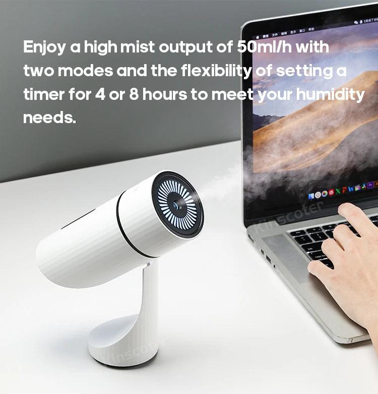 Humidificateur d'air sans fil 260 ml, diffuseur d'aromathérapie USB, batterie rechargeable 1000 mAh, brumisateur ultrasonique silencieux