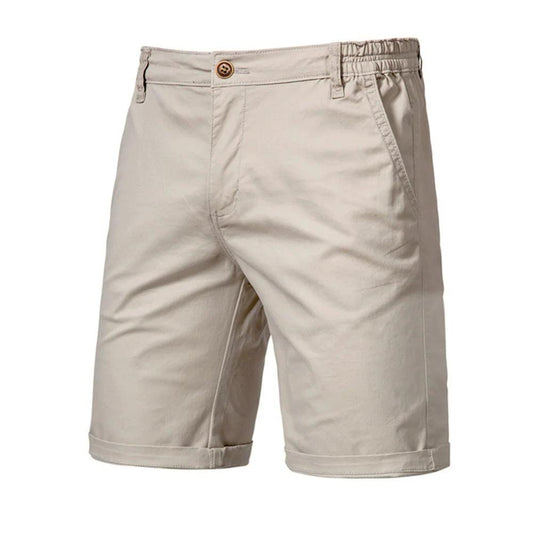 Short d'été 100 % coton pour homme, couleur unie, de haute qualité, décontracté, pour le travail, les affaires, taille élastique, disponible en 10 couleurs, pour la plage, nouvelle collection 2021