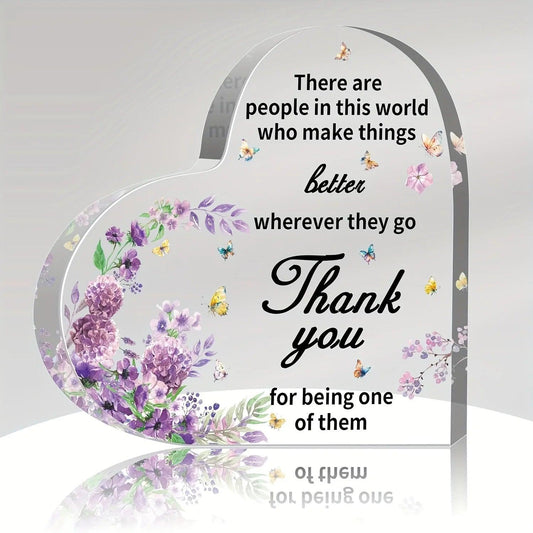 Cadeaux d'appréciation pour femmes, presse-papier en cristal en forme de cœur en acrylique, cadeaux de gratitude pour collègue ou patron