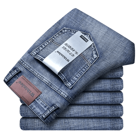 Wthinlee New Business Jeans Homme Décontracté Droit Stretch Mode Classique Bleu Noir Travail Denim Pantalon Homme Marque Vêtements