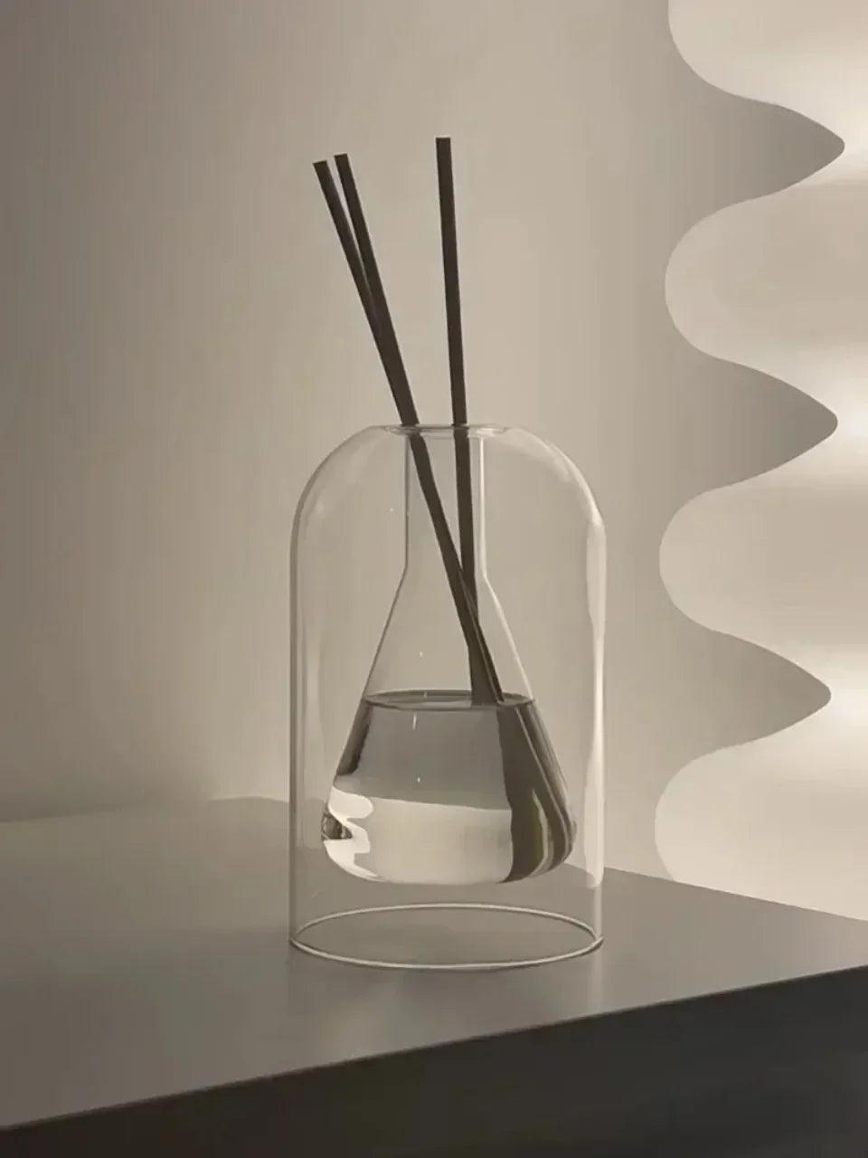 Flacon diffuseur de parfum 130/200 ml, vase diffuseur de style simple, flacon en verre, flacon d'aromathérapie pour huiles essentielles de style européen