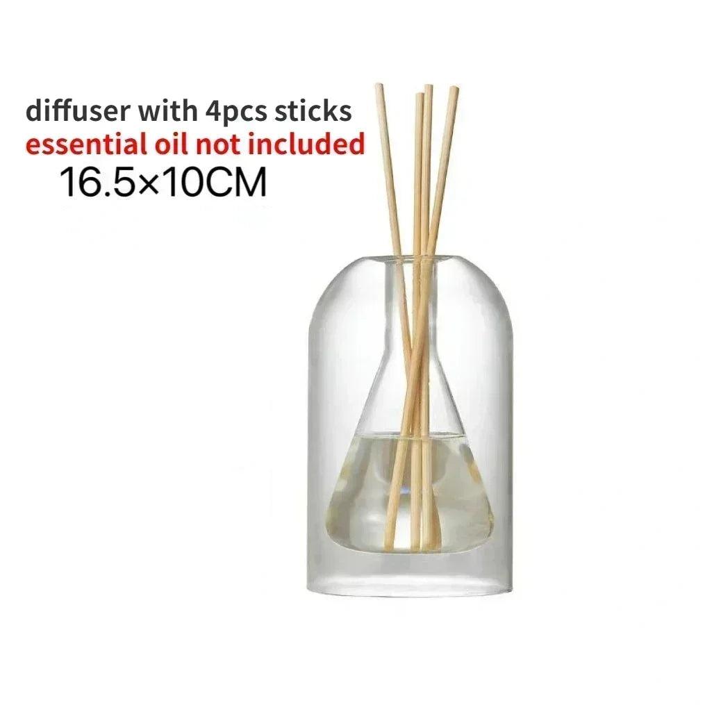 Flacon diffuseur de parfum 130/200 ml, vase diffuseur de style simple, flacon en verre, flacon d'aromathérapie pour huiles essentielles de style européen