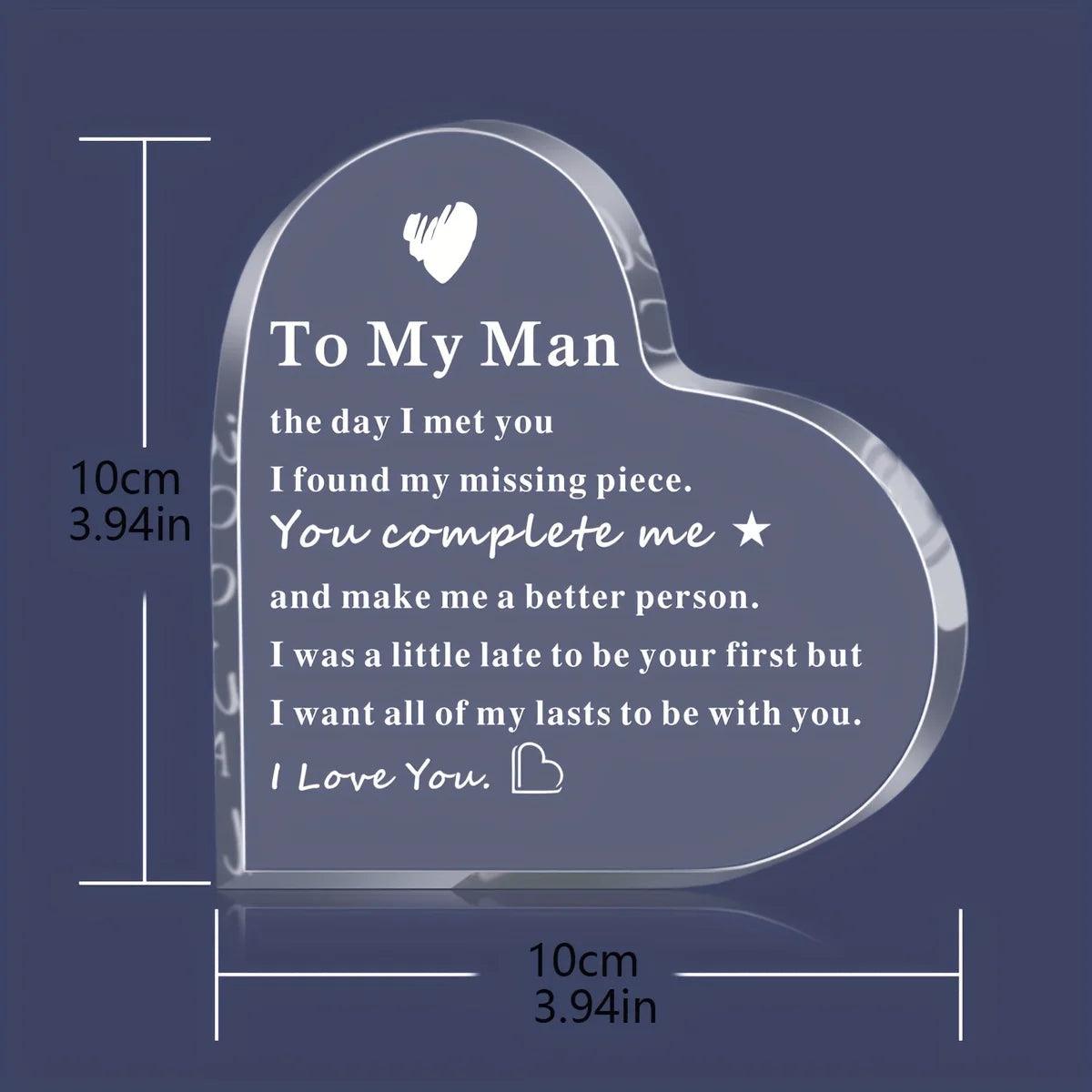 1pc femme cadeau pour mari petit ami anniversaire anniversaire Saint Valentin cadeau fiançailles mariage cadeau plaque décoration ornement