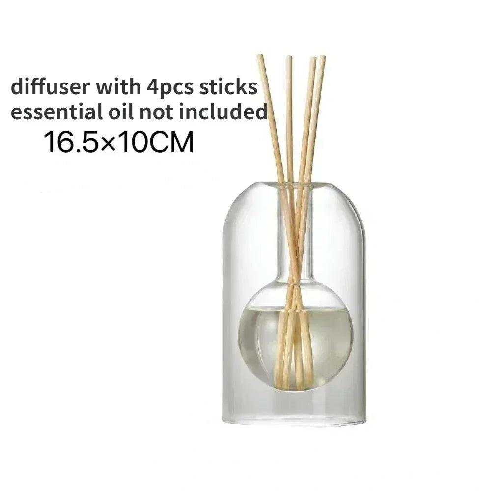 Flacon diffuseur de parfum 130/200 ml, vase diffuseur de style simple, flacon en verre, flacon d'aromathérapie pour huiles essentielles de style européen