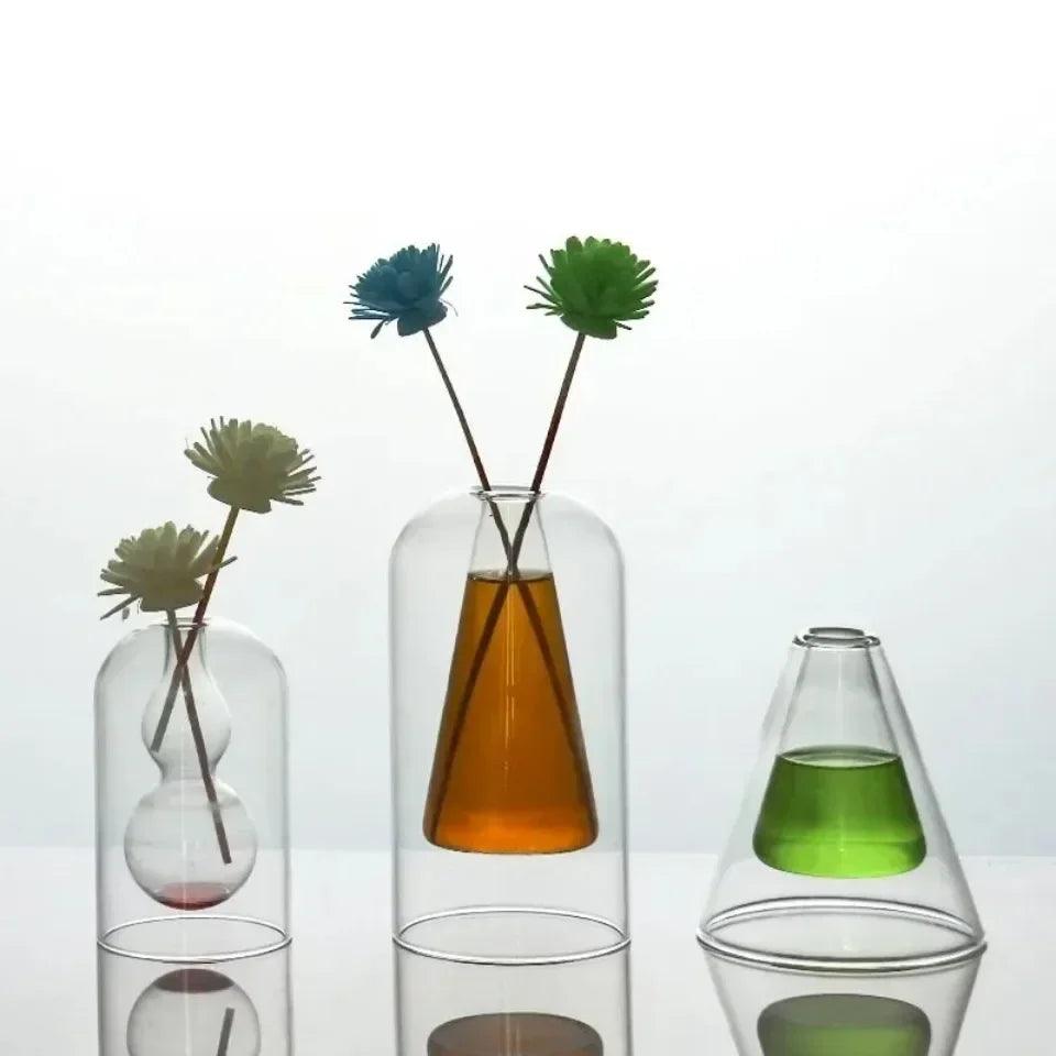 Flacon diffuseur de parfum 130/200 ml, vase diffuseur de style simple, flacon en verre, flacon d'aromathérapie pour huiles essentielles de style européen