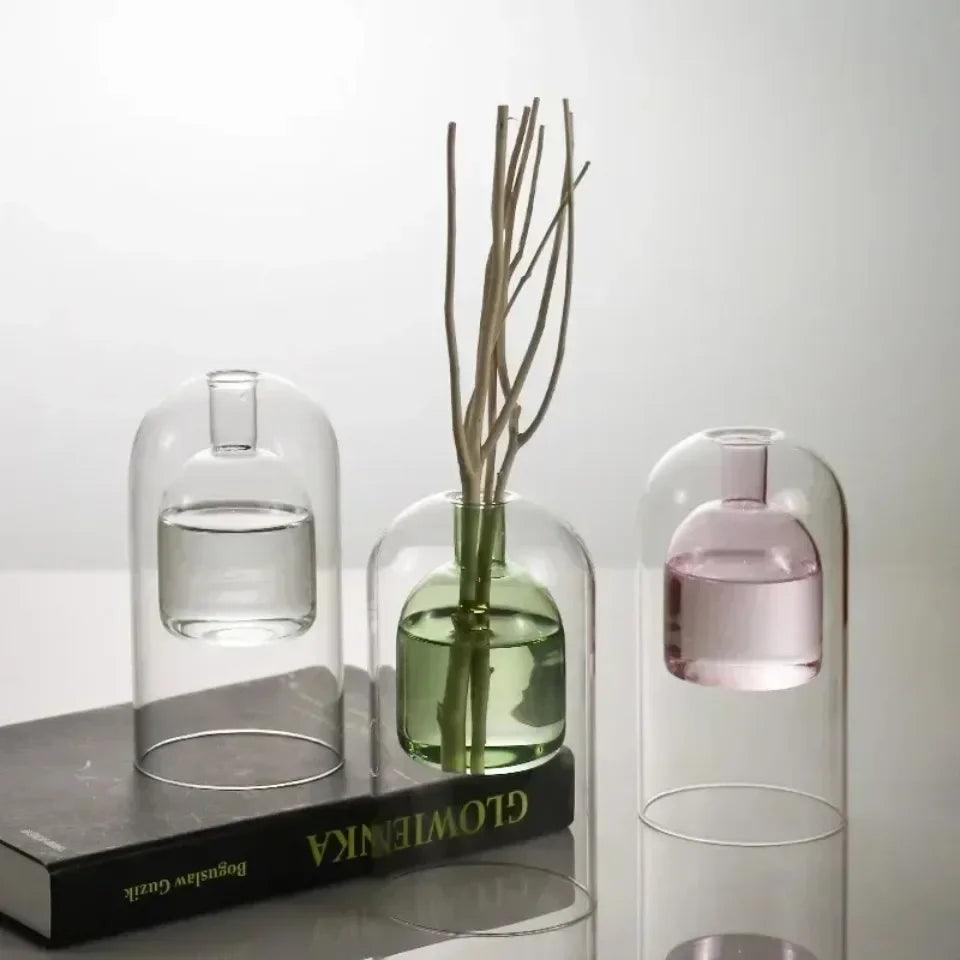 Flacon diffuseur de parfum 130/200 ml, vase diffuseur de style simple, flacon en verre, flacon d'aromathérapie pour huiles essentielles de style européen