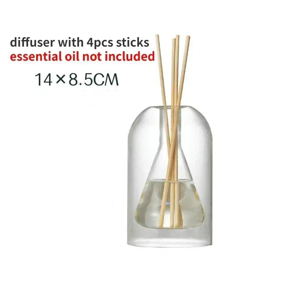 Flacon diffuseur de parfum 130/200 ml, vase diffuseur de style simple, flacon en verre, flacon d'aromathérapie pour huiles essentielles de style européen