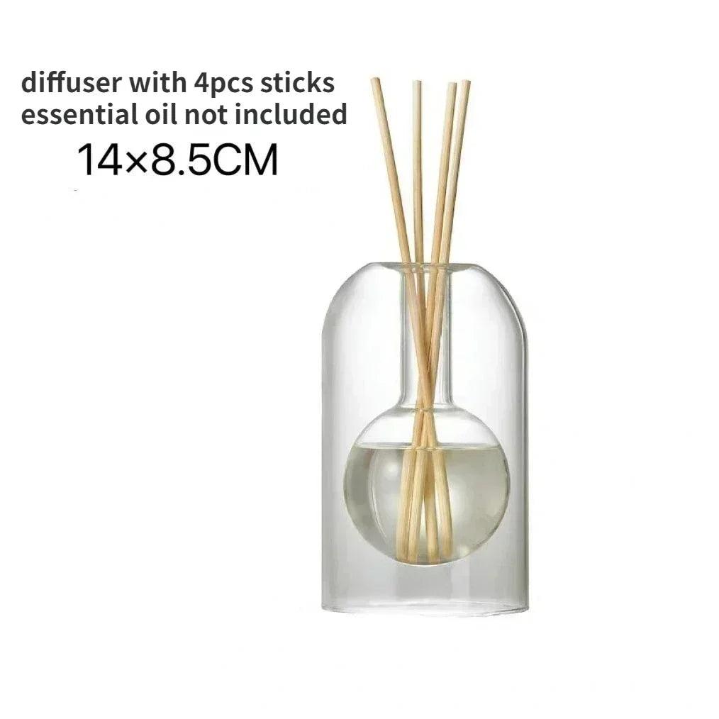 Flacon diffuseur de parfum 130/200 ml, vase diffuseur de style simple, flacon en verre, flacon d'aromathérapie pour huiles essentielles de style européen