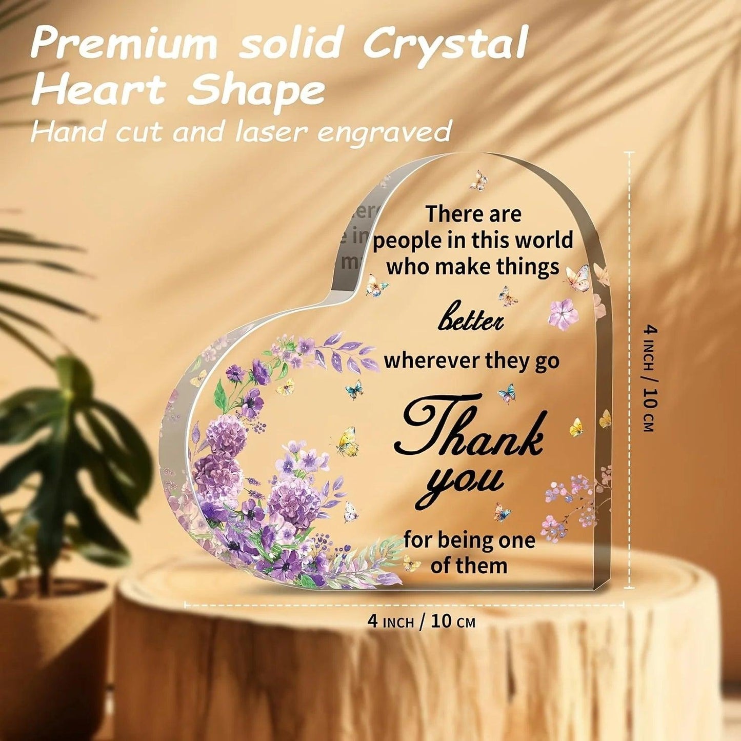 Cadeaux d'appréciation pour femmes, presse-papier en cristal en forme de cœur en acrylique, cadeaux de gratitude pour collègue ou patron
