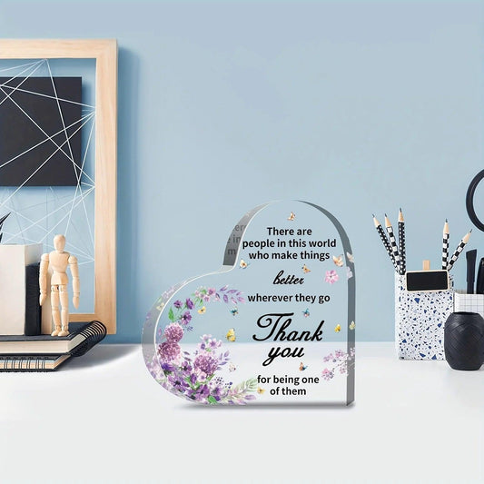 Cadeaux d'appréciation pour femmes, presse-papier en cristal en forme de cœur en acrylique, cadeaux de gratitude pour collègue ou patron