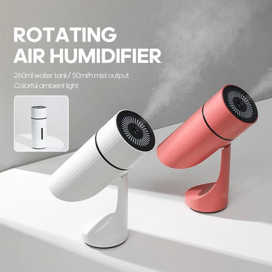 Humidificateur d'air sans fil 260 ml, diffuseur d'aromathérapie USB, batterie rechargeable 1000 mAh, brumisateur ultrasonique silencieux