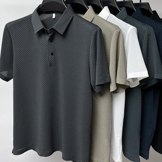 T-shirt à manches courtes en maille et soie glacée pour homme