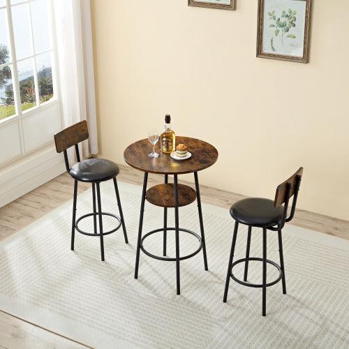 Chaises de bar trois pièces à deux coussins avec dossiers